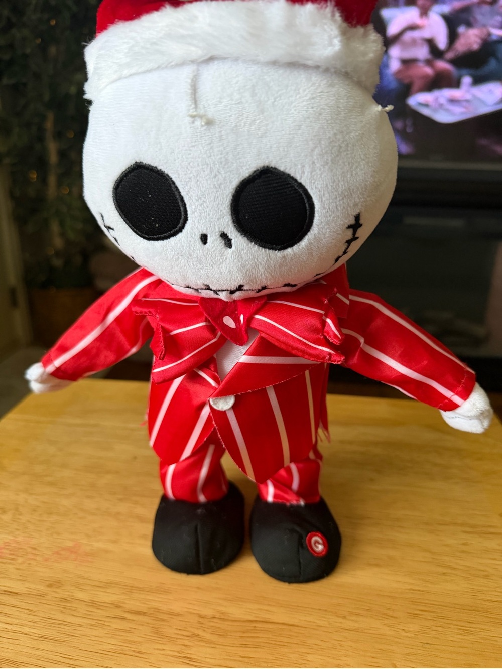 Disney Red & White Striped Jack Skellington Plush